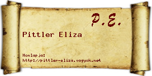 Pittler Eliza névjegykártya